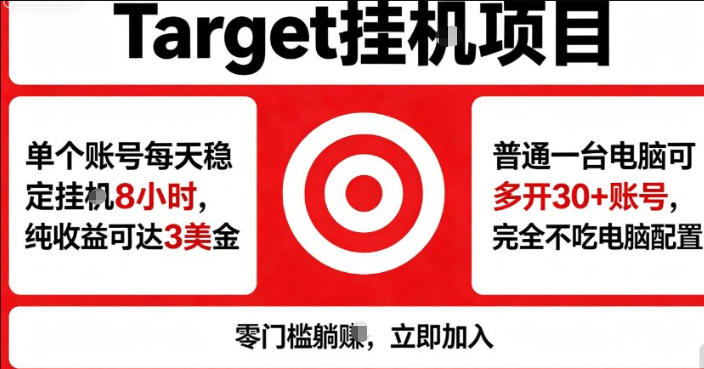 海外平台Target商品浏览曝光，24小时运行无需人工值守，日收益100美刀+电脑可多开【揭秘】-项目汇