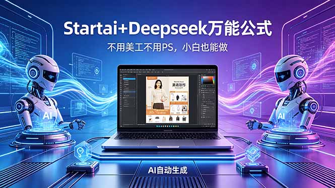 AI自动做电商详情页：Startai+Deepseek万能公式，不用美工不用PS，小白也能做-项目汇