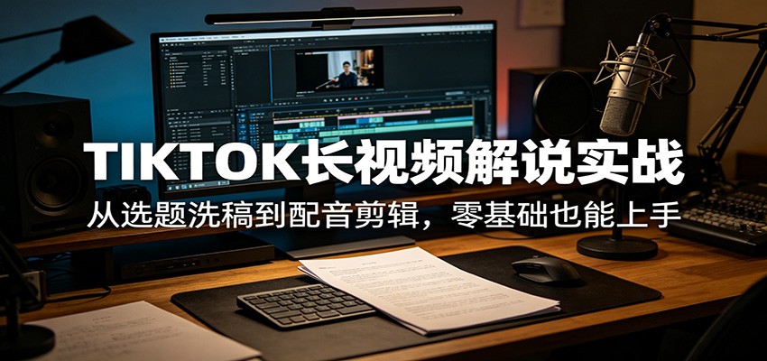 TIKTOK长视频解说实战：从选题洗稿到配音剪辑，零基础也能上手-项目汇