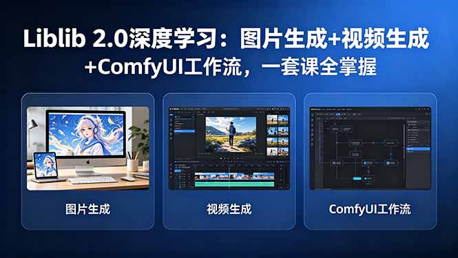 Liblib 2.0深度学习：图片生成+视频生成+ComfyUI工作流，一套课全掌握-项目汇