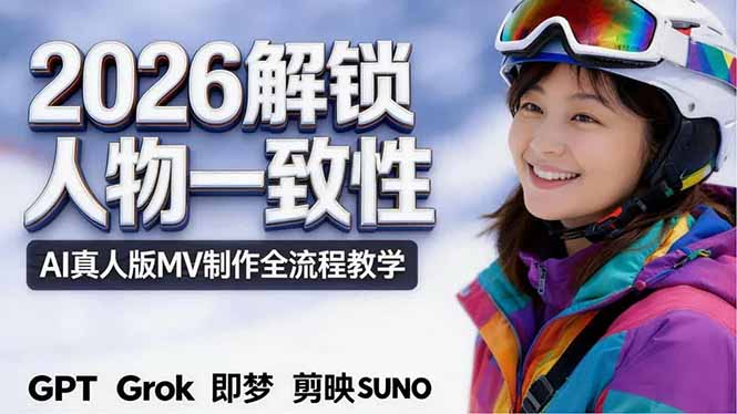 2026独创解锁人物一致性：AI真人版MV制作，不讲空话，不拼概念，全流程实操-项目汇