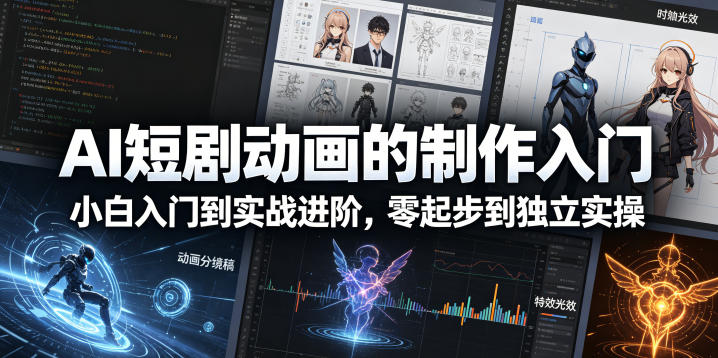 AI短剧动画的制作入门，小白入门到实战进阶，零起步到独立实操-项目汇