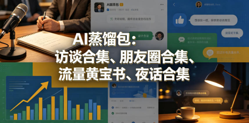 AI蒸馏包：访谈合集、朋友圈合集、流量黄宝书、夜话合集【文档】-项目汇