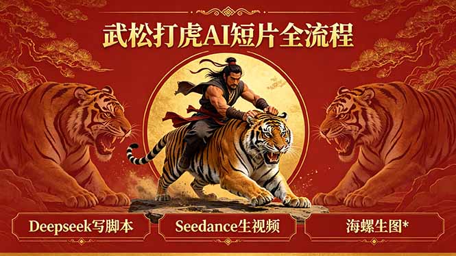 武松打虎AI短片全流程：Deepseek写脚本+Seedance生视频+海螺生图-项目汇