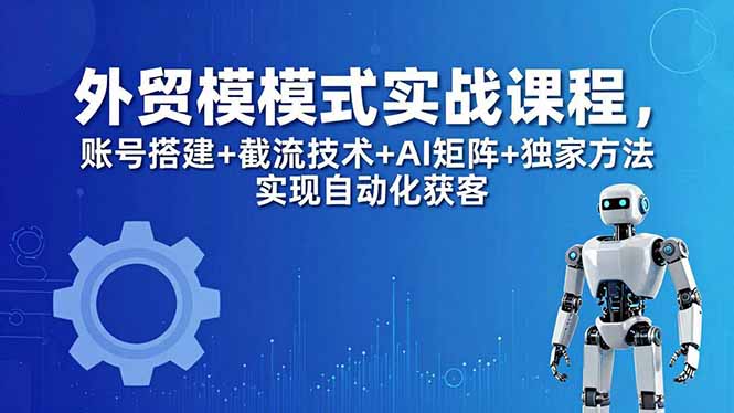 外贸新模式实战课程-更新5月，账号搭建+截流技术+AI矩阵+独家方法实现自动化获客-项目汇