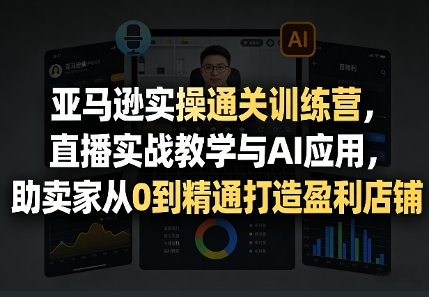 亚马逊实操通关训练营，直播实战教学与AI应用，助卖家从0到精通打造盈利店铺(更新5月8日)-项目汇
