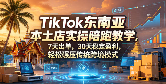 TikTok东南亚本土店实操陪跑教学，7天出单，30天稳定盈利，轻松碾压传统跨境模式-项目汇