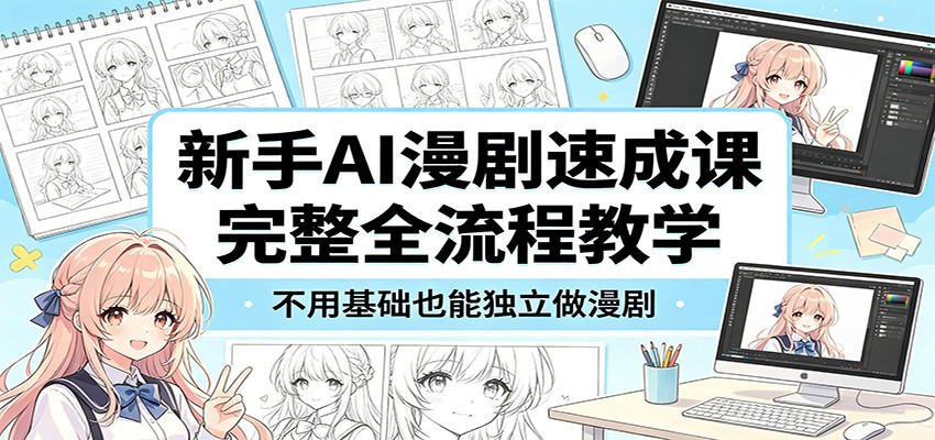 新手AI漫剧速成课：完整全流程教学，不用基础也能独立做漫剧-项目汇