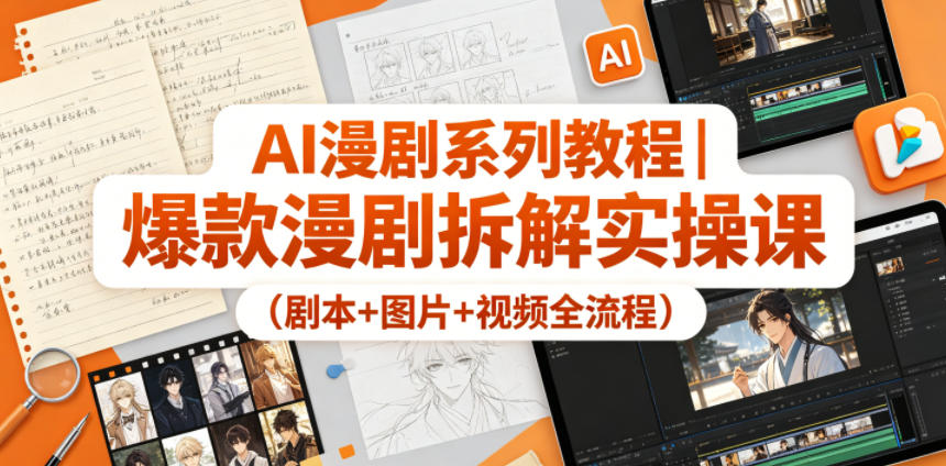 AI漫剧系列教程｜爆款漫剧拆解实操课(剧本+图片+视频全流程)-项目汇