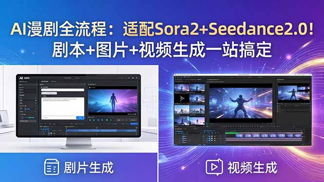 AI漫剧全流程:适配Sora2+Seedance2.0!剧本+图片+视频生成一站搞定-项目汇