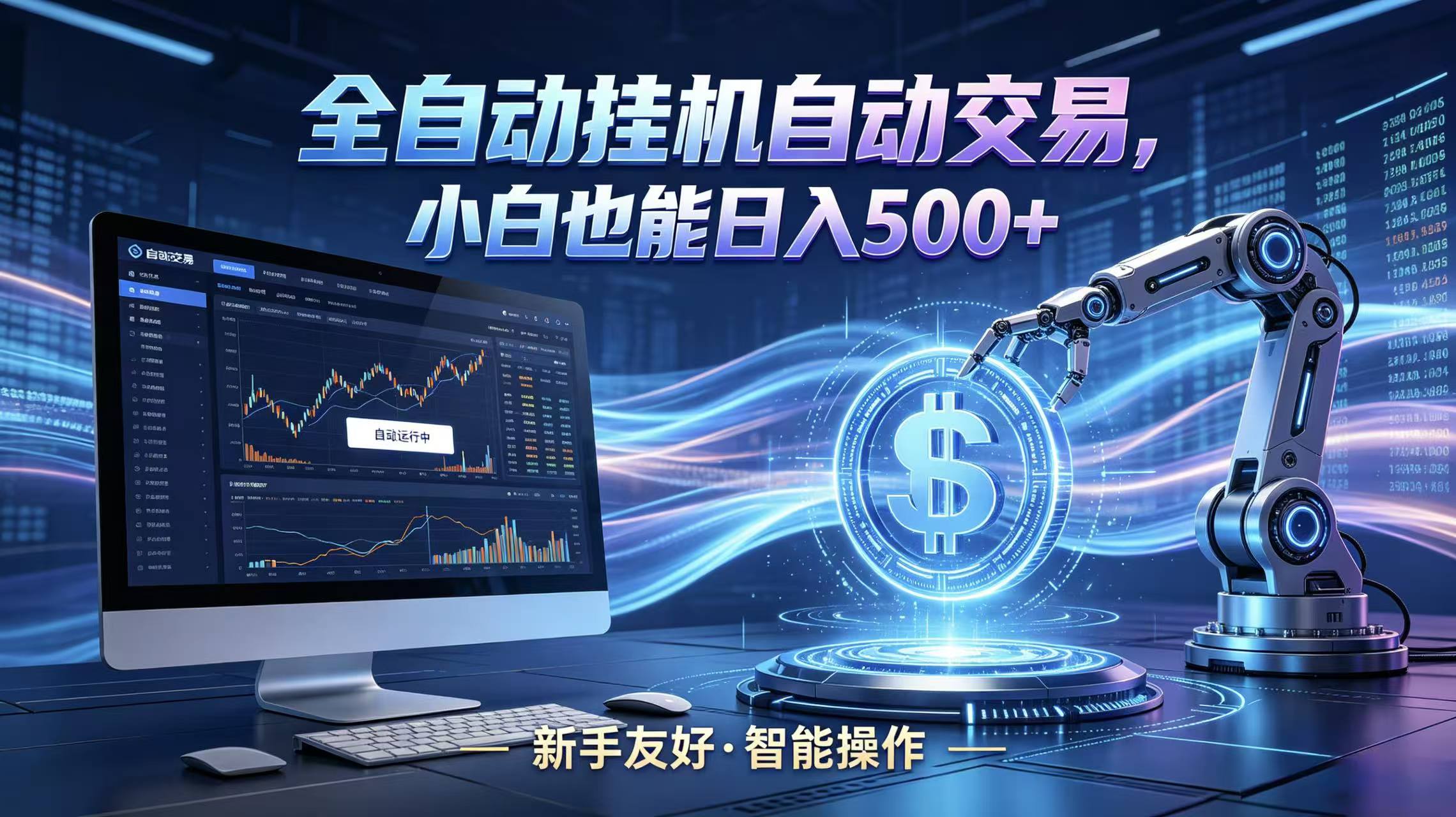 全新智能化交易助手，傻瓜式操作，小白也能快速上手，轻松实现日入500+-项目汇