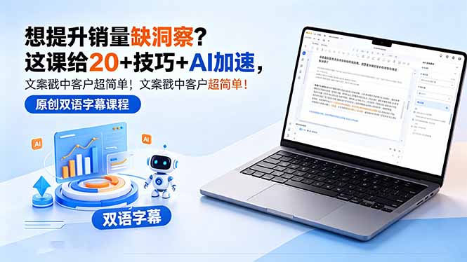 想提升销量缺洞察？这课给 20 + 技巧 + AI 加速，文案戳中客户超简单！【原创双语字幕】-项目汇