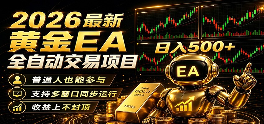 2026黄金EA全自动量化，零技术·全自动·收益上不封顶，低门槛日入500+-项目汇