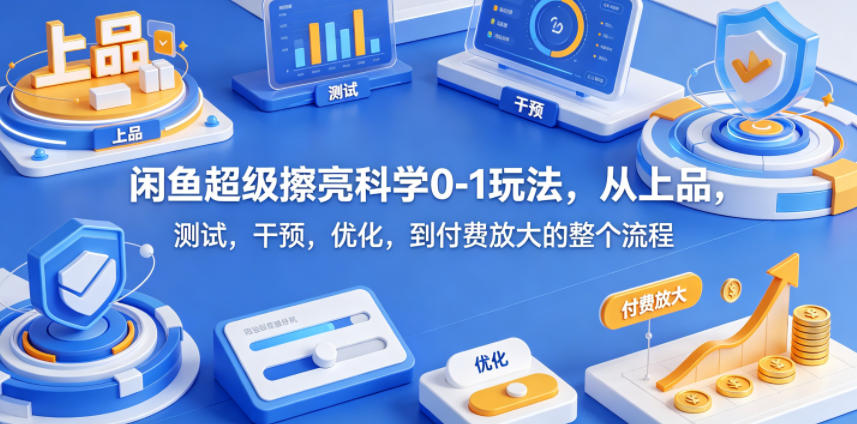 闲鱼超级擦亮科学0-1玩法，从上品，测试，干预，优化，到付费放大的整个流程-项目汇