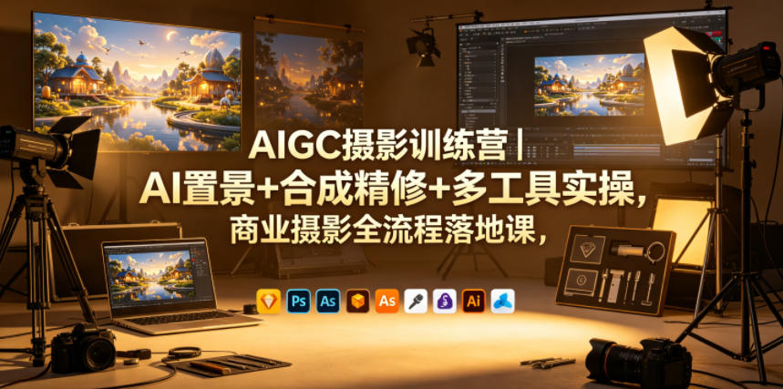 AIGC摄影训练营｜AI置景+合成精修+多工具实操，商业摄影全流程落地课-项目汇