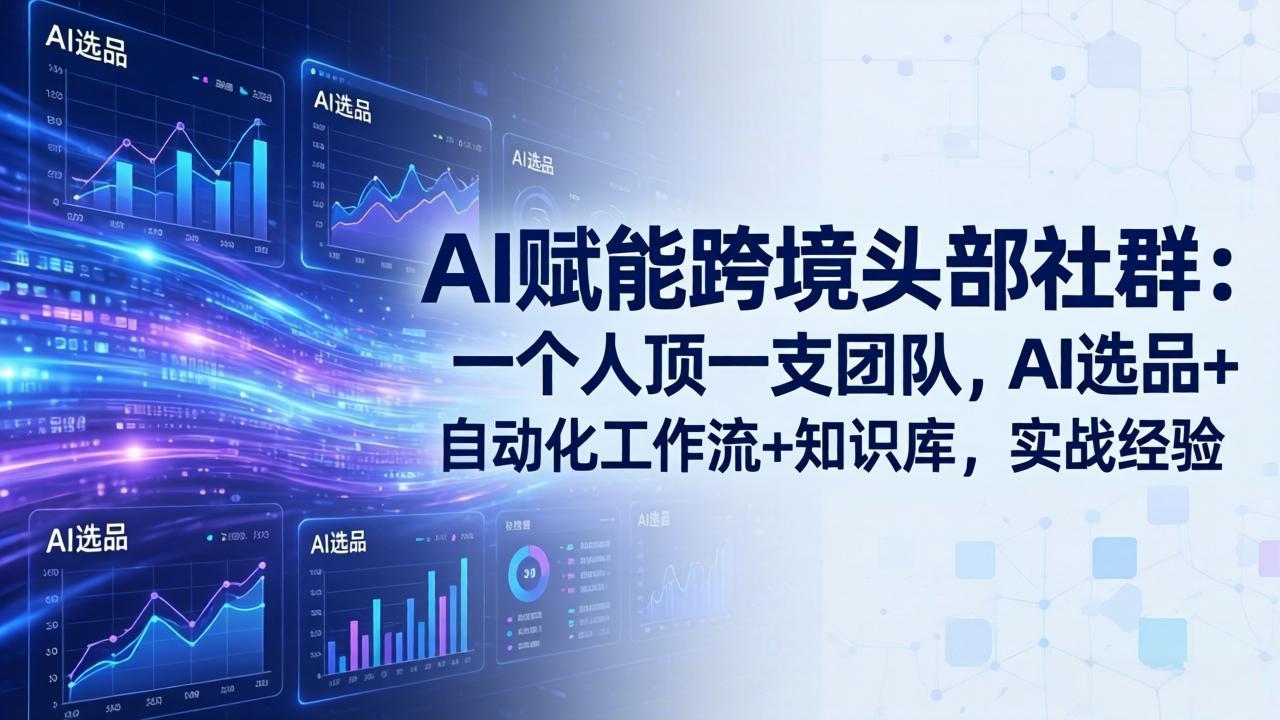 AI赋能跨境头部社群-更新5月：一个人顶一支团队，AI选品+自动化工作流+知识库，实战经验-项目汇