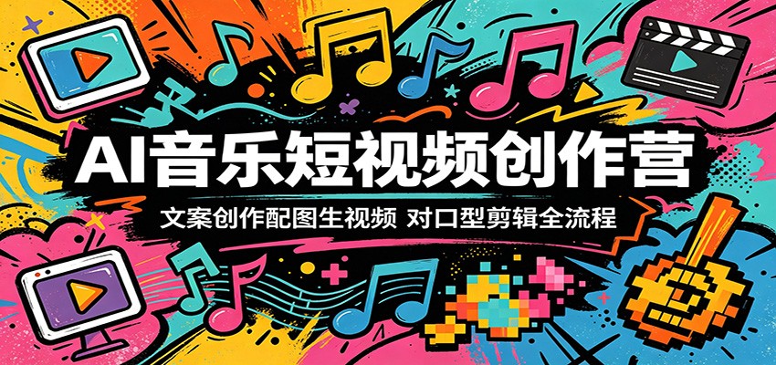 AI音乐短视频创作营：文案创作配图生视频，对口型剪辑全流程-项目汇