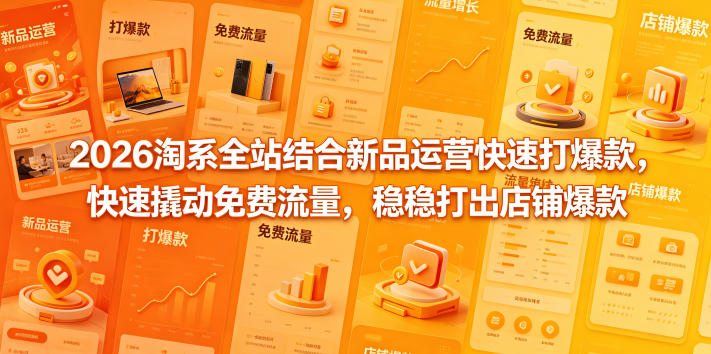 2026淘系全站结合新品运营快速打爆款，快速撬动免费流量，稳稳打出店铺爆款(更新5月12日)-项目汇
