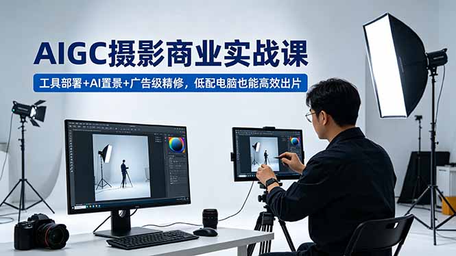 AIGC 摄影商业实战课，工具部署+AI置景+广告级精修，低配电脑也能高效出片-项目汇