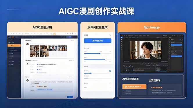 AIGC漫剧创作实战课，提示词批量生成分镜剧本，Gpt image+维洛全流程教学助你AI变现-项目汇
