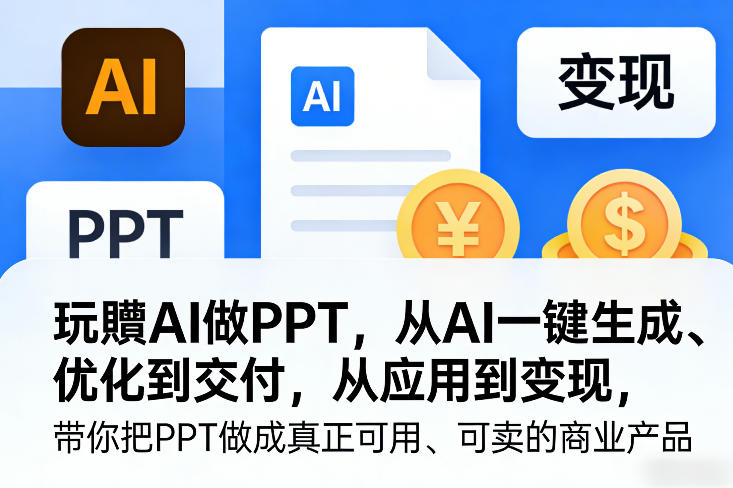玩賺AI做PPT，从AI一键生成、优化到交付，从应用到变现，带你把PPT做成真正可用、可卖的商业产品(更新0513)-项目汇