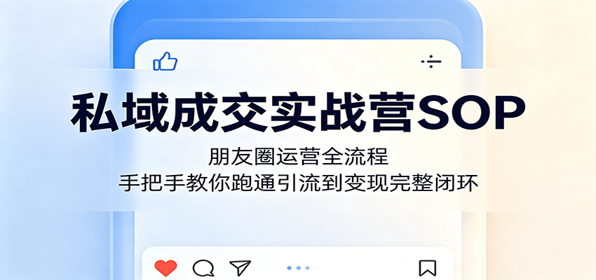 私域成交实战营SOP：朋友圈运营全流程，手把手教你跑通引流到变现完整闭环-项目汇