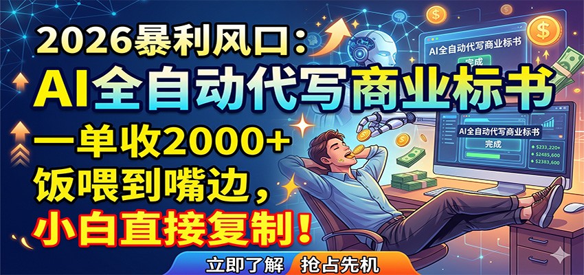 AI全自动代写商业标书，一单收2000+，饭喂到嘴边，小白直接复制-项目汇