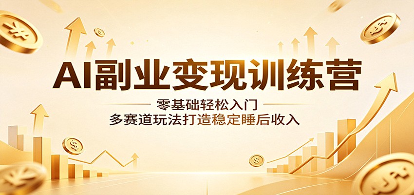 AI副业变现训练营：零基础轻松入门，多赛道玩法打造稳定睡后收入-项目汇