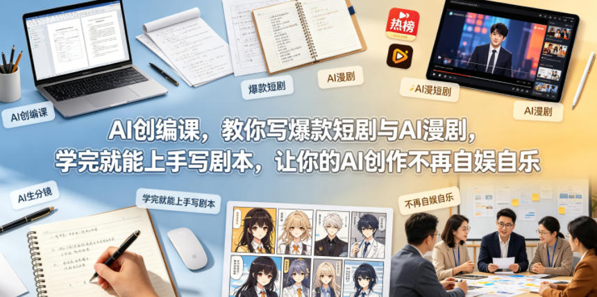 AI创编课，教你写爆款短剧与AI漫剧，学完就能上手写剧本，让你的AI创作不再自娱自乐-项目汇
