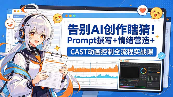 告别AI创作瞎猜！Prompt撰写+情绪营造+CAST动画控制全流程实战课-项目汇