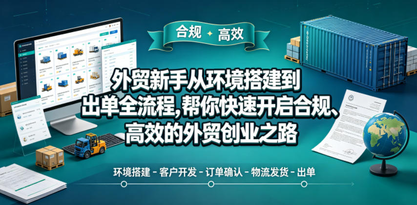 外贸新手从环境搭建到出单全流程，帮你快速开启合规、高效的外贸创业之路-项目汇