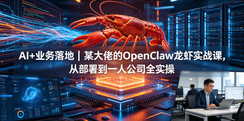 AI+业务落地｜某大佬的OpenClaw小龙虾实战课，从部署到一人公司全实操-项目汇