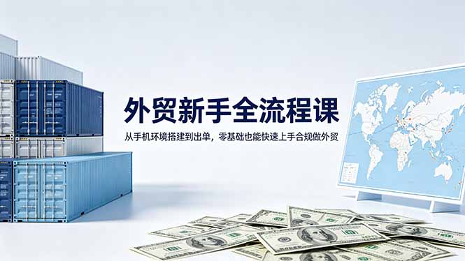 外贸新手全流程课：从手机环境搭建到出单，零基础也能快速上手合规做外贸-项目汇