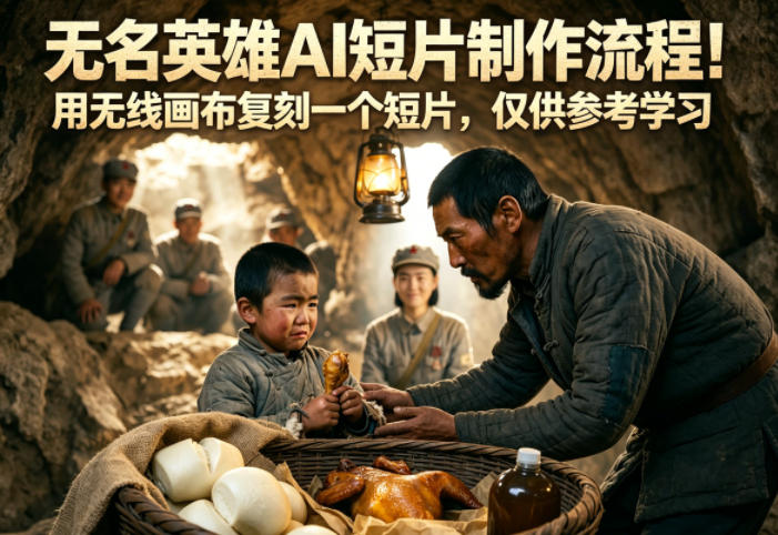 无名英雄AI短片制作流程！用无线画布复刻一个短片，仅供参考学习-项目汇