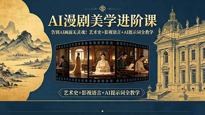 告别AI画面无灵魂！AI漫剧美学进阶课，艺术史+影视语言+AI提示词全教学-项目汇