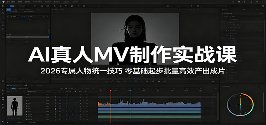 AI真人MV制作实战课：2026专属人物统一技巧，零基础起步批量高效产出成片-项目汇