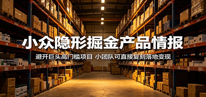 小众隐形掘金产品情报：避开巨头高门槛项目，小团队可直接复刻落地变现-项目汇