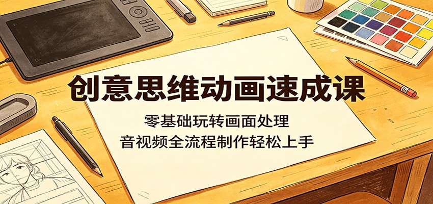 创意思维动画速成课：零基础玩转画面处理，音视频全流程制作轻松上手-项目汇