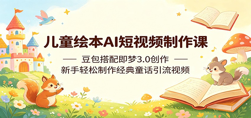 儿童绘本AI短视频制作课：豆包搭配即梦3.0创作，新手轻松制作经典童话引流视频-项目汇