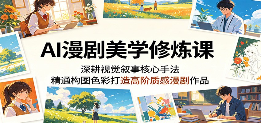 AI漫剧美学修炼课:深耕视觉叙事核心手法,精通构图色彩打造高阶质感漫剧作品-项目汇