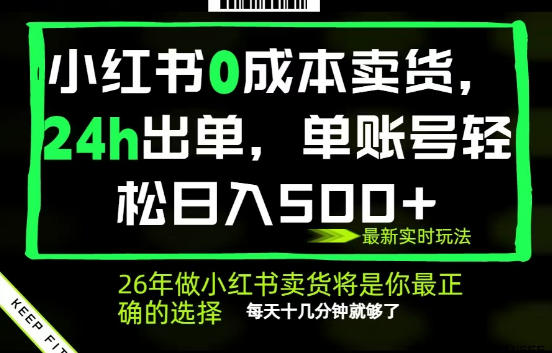 小红书0成本AI卖货，24小时出单，全流程托管，保底日入500+，每天十几分钟就够了【揭秘】-项目汇