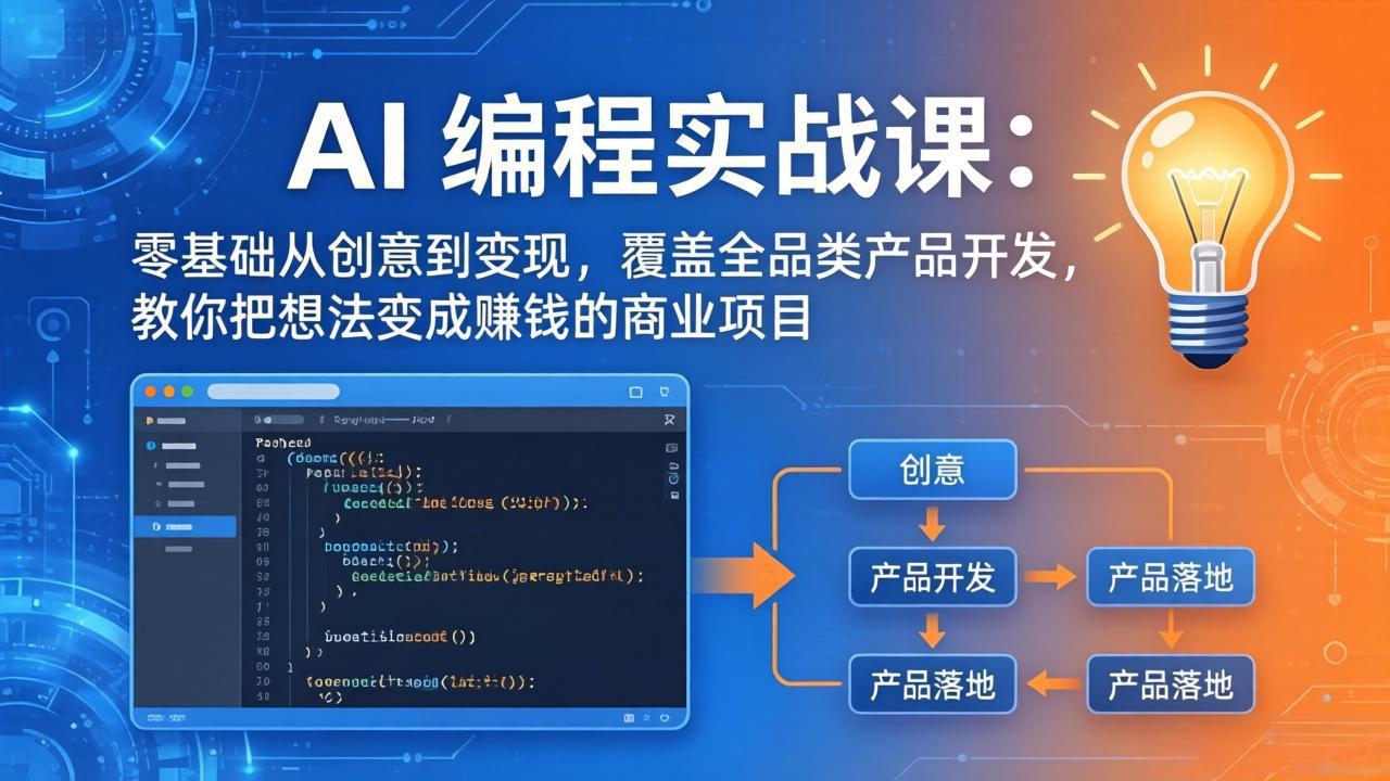 AI编程实战课-第三期-5月19更新:零基础从创意到变现,覆盖全品类产品开发,把想法变成赚钱项目-项目汇