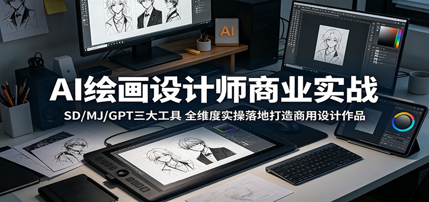 AI绘画设计师商业实战：SD/MJ/GPT三大工具，全维度实操落地打造商用设计作品-项目汇