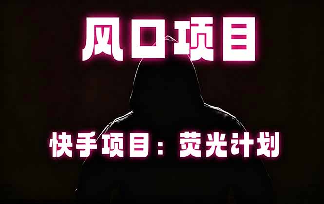 快手风口项目，荧光计划托管，长期稳定，适合批量做-项目汇