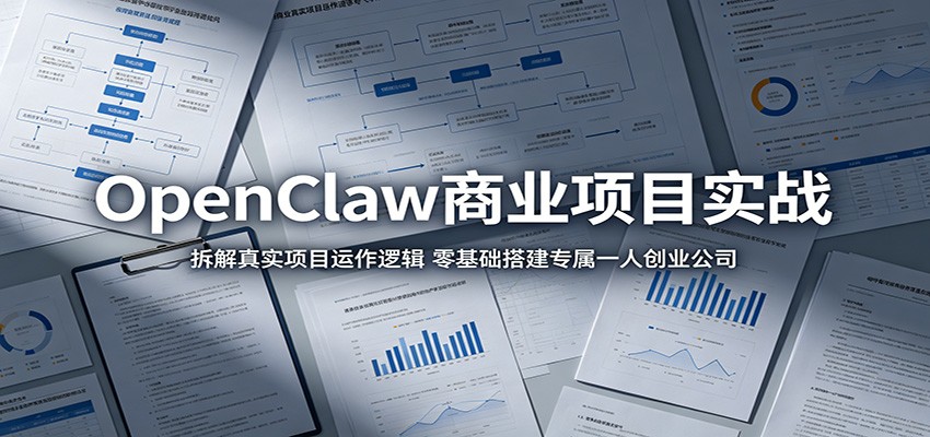 OpenClaw商业项目实战：拆解真实项目运作逻辑，零基础搭建专属一人创业公司-项目汇