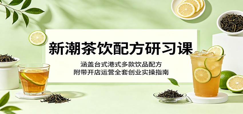 新潮茶饮配方研习课:涵盖台式港式多款饮品配方,附带开店运营全套创业实操指南-项目汇