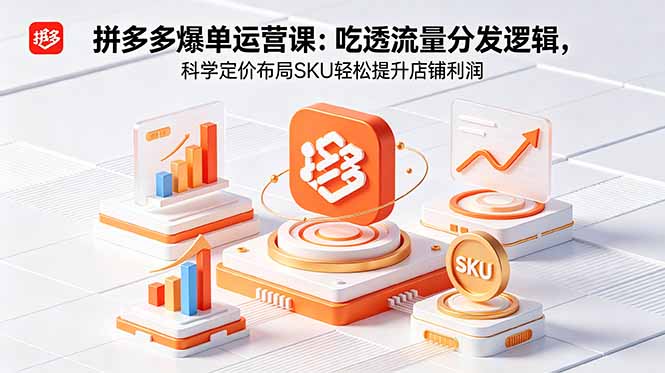 拼多多爆单运营实战课：吃透流量分发逻辑，科学定价布局SKU轻松提升店铺利润-项目汇