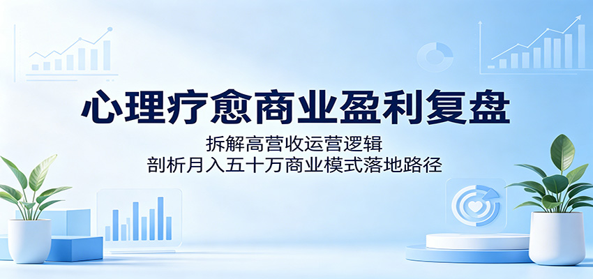 心理疗愈商业盈利复盘:拆解高营收运营逻辑,剖析月入五十万商业模式落地路径-项目汇