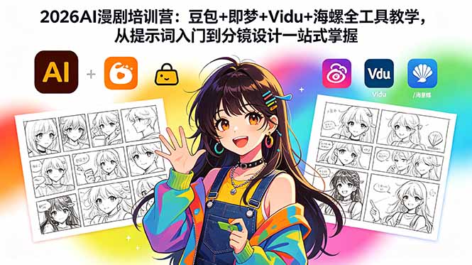 2026AI漫剧培训营：豆包+即梦+Vidu+海螺全工具教学，从提示词入门到分镜设计一站式掌握-项目汇