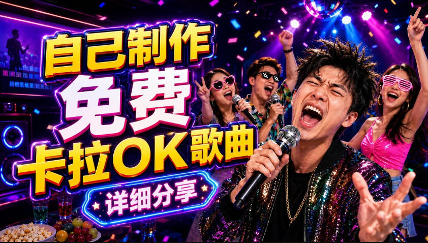 零基础AI制作免费卡拉OK视频教程,从歌曲生成、音轨分离到字幕制作、视频导出,手把手教学-项目汇